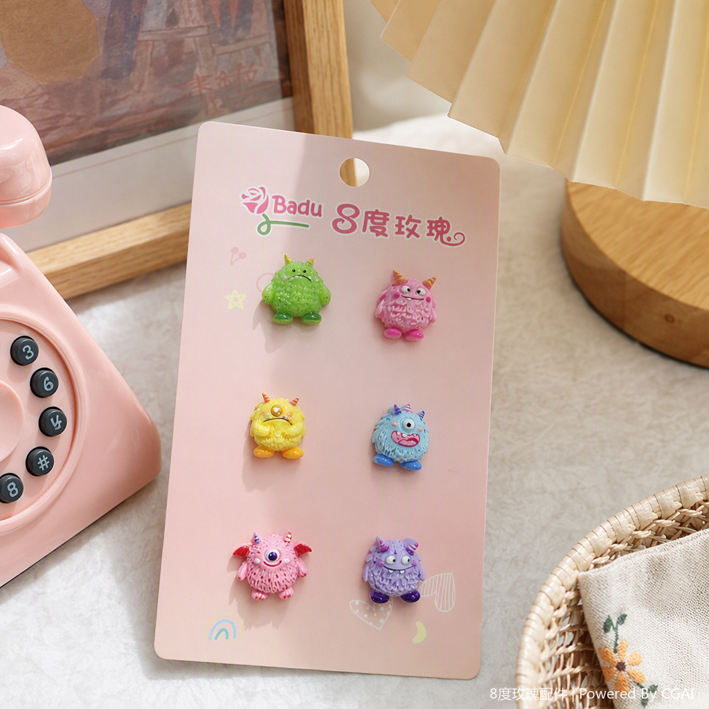 Colorful and fun monster-shaped jewelry, creative and personalized trendy accessories, essential gifts for children and students to dress up details Picture