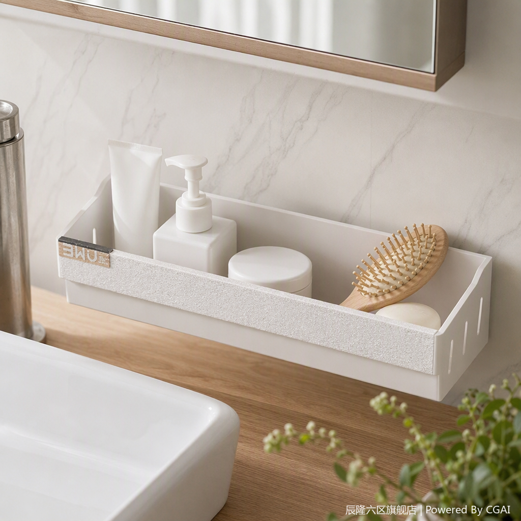【CL】26Q4#8227 Multi-functional non-drilling folding layer rack, white perforated board, bathroom toilet storage and organization rack, storage rack details Picture