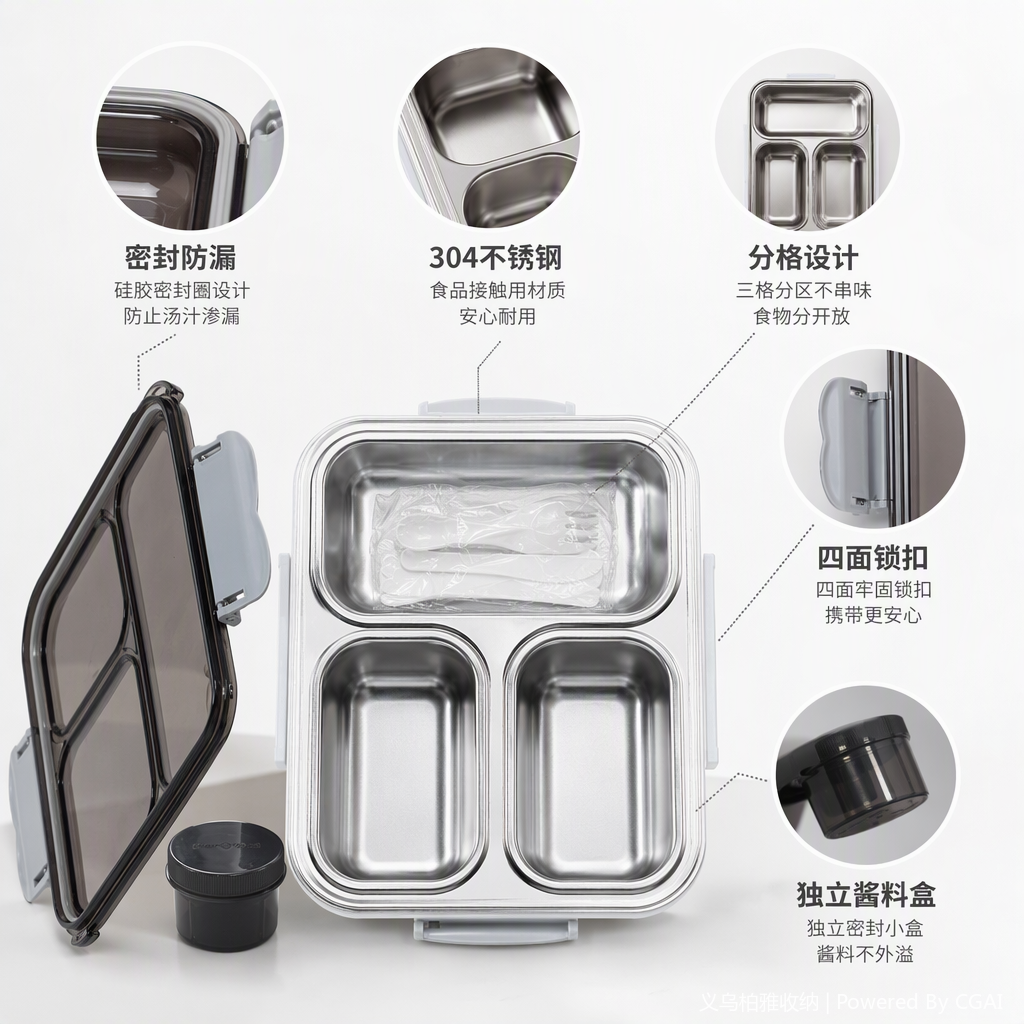 Dorge plata portátil caja de comida para estudiantes microondas vajilla disponible caja de almacenamiento simple caja de vajilla de moda