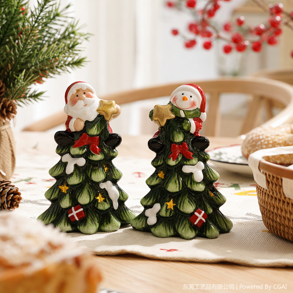 Santa Claus, snowman, Christmas decorations under the tree, warm and festive atmosphere, home decoration details Picture