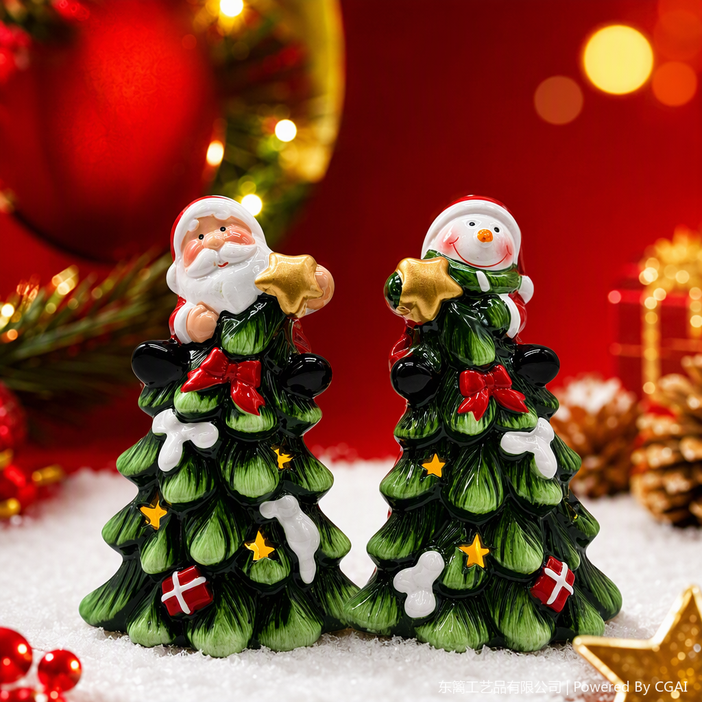 Santa Claus, snowman, Christmas decorations under the tree, warm and festive atmosphere, home decoration Specification image