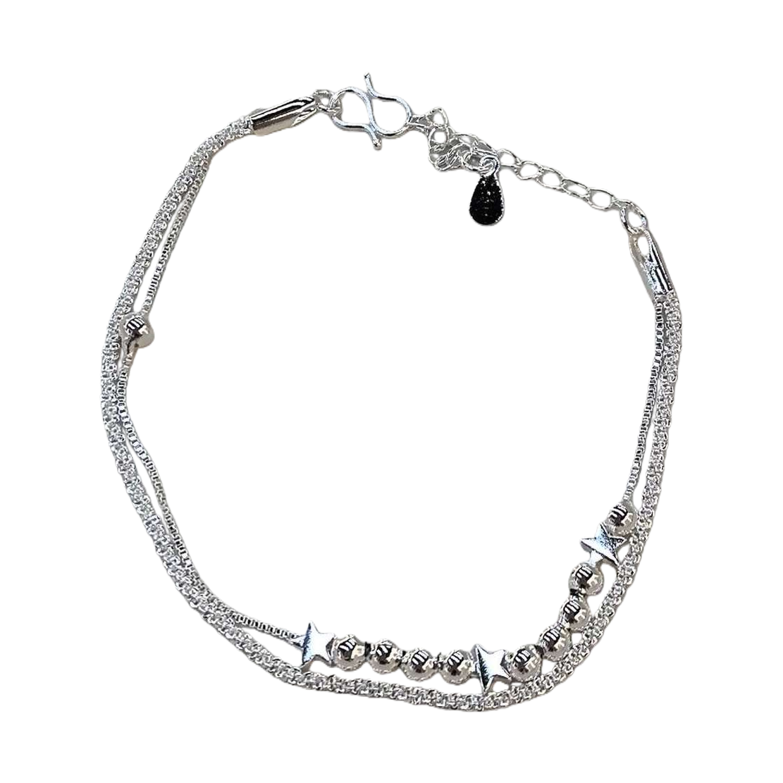 سسوارات فضية مزدوجة سوارات، نجوم، هدايا أزياء Item Picture