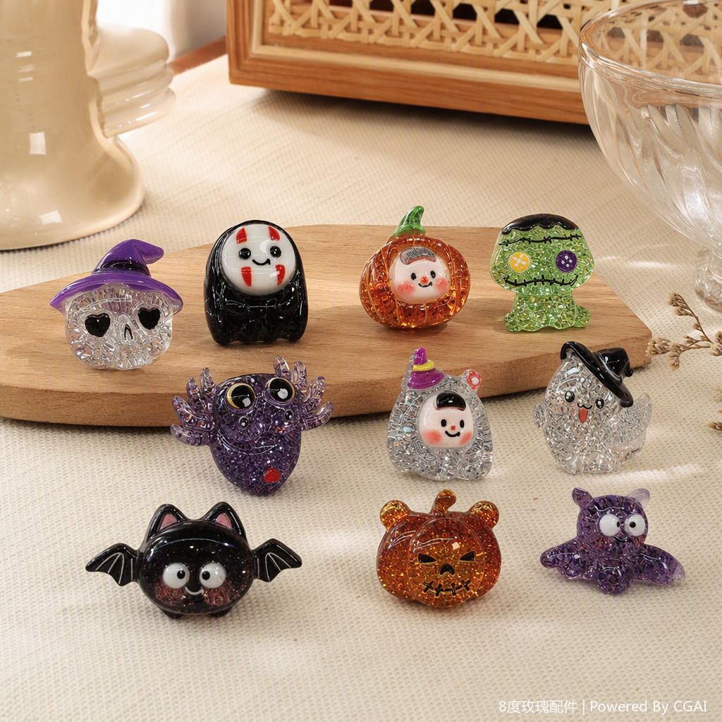 Colorful sequined Halloween-themed small pendants, decorative items, creative decorations for festival parties details Picture