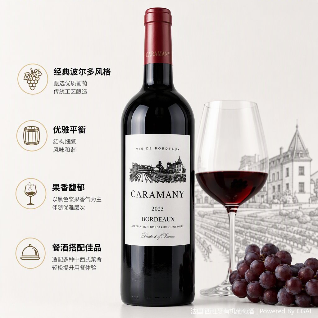 French Carmenere Bordeaux Dry Red Wine