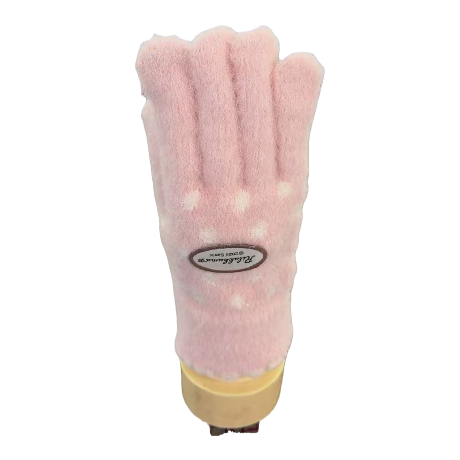 Soft and warm pink plush gloves, a cute and girlish hand warming tool for winter Item Picture