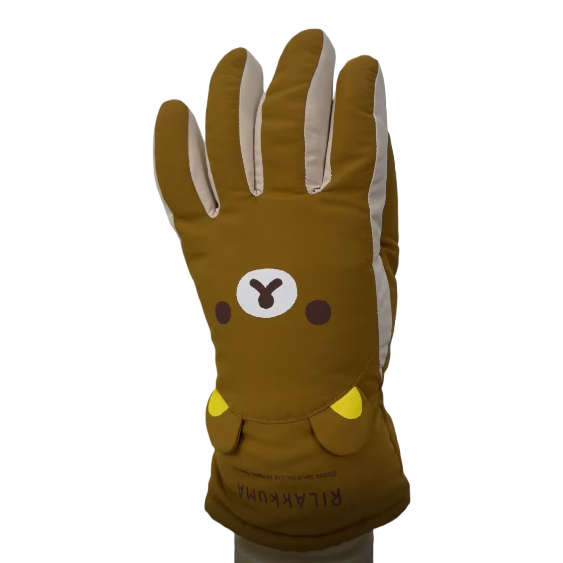 Cute cartoon-style brown gloves for boys and girls, a warm and comfortable children's gift for autumn and winter Item Picture