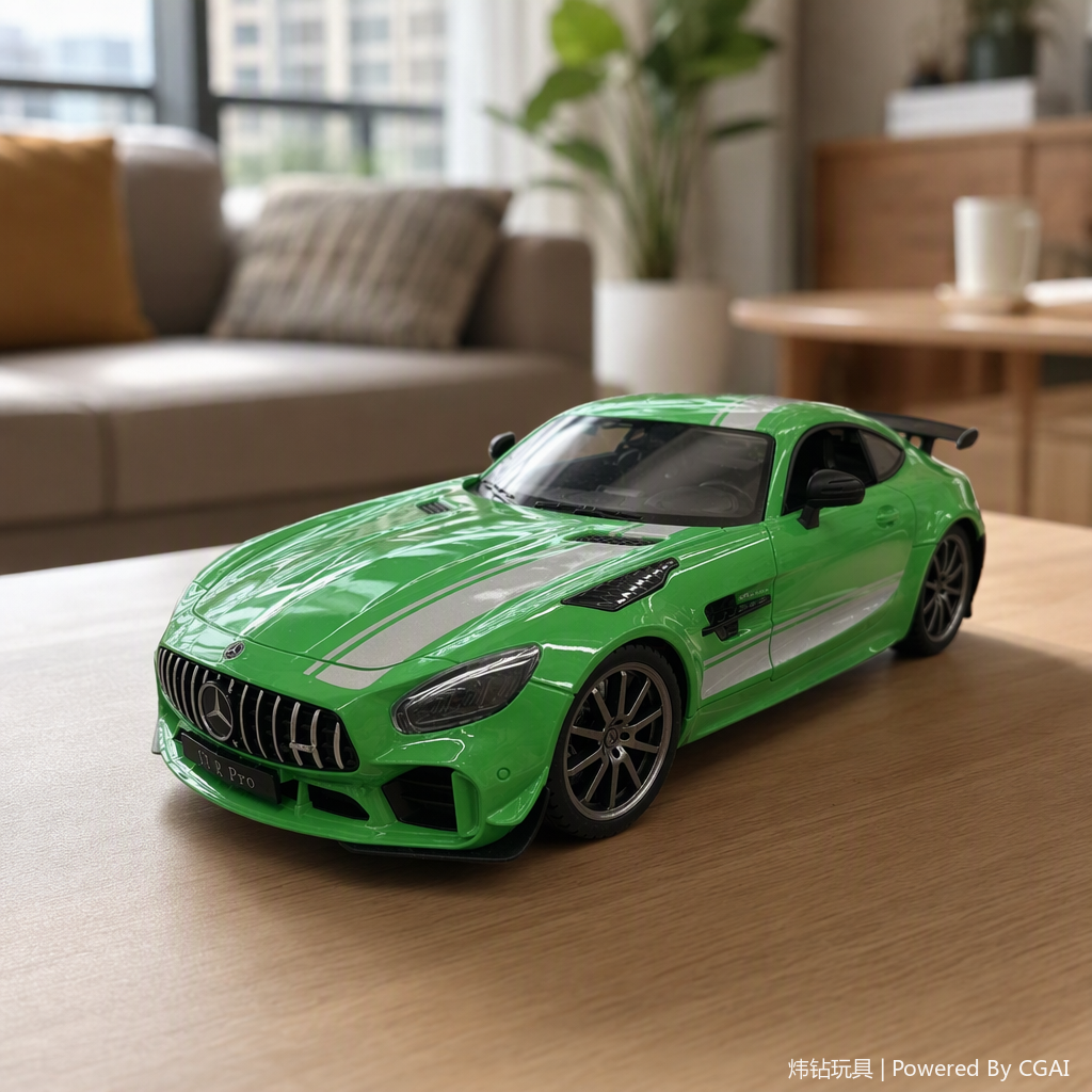 Модели спортивных автомобилей mercedes AMG, зелёные украшения, коллекционные модели, изящные, реалистичные детские игрушки details Picture