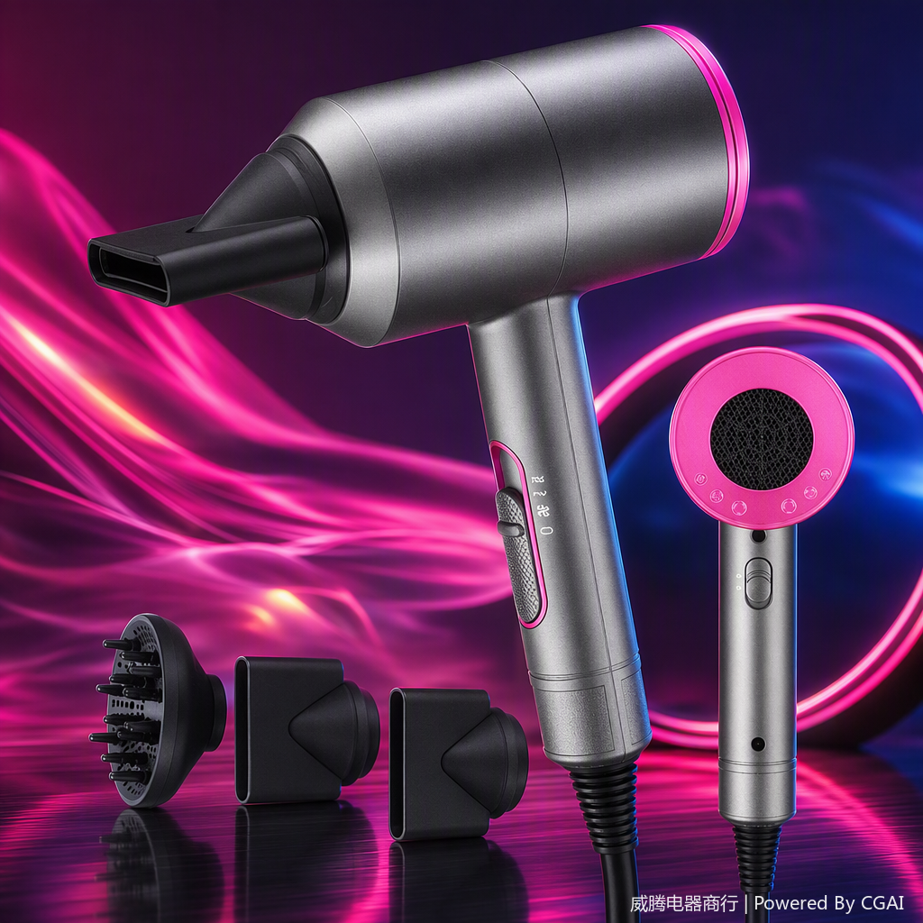 Imported electrical hair dryer, high-power negative ion silent hair care, professional beauty and hairstyling tool Application Scenario