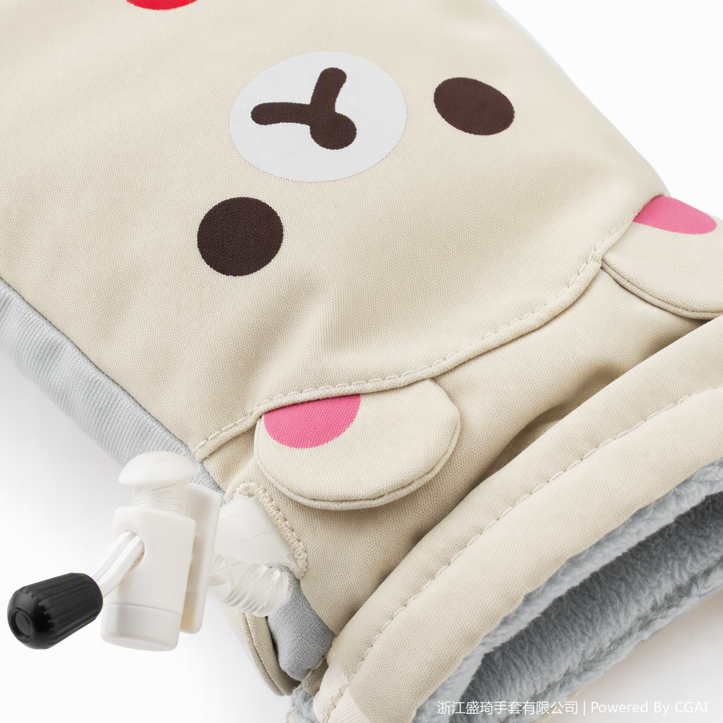Cartoon-style beige gloves for warmth and cold protection, cute hand products for boys and girls in autumn and winter Application Scenario