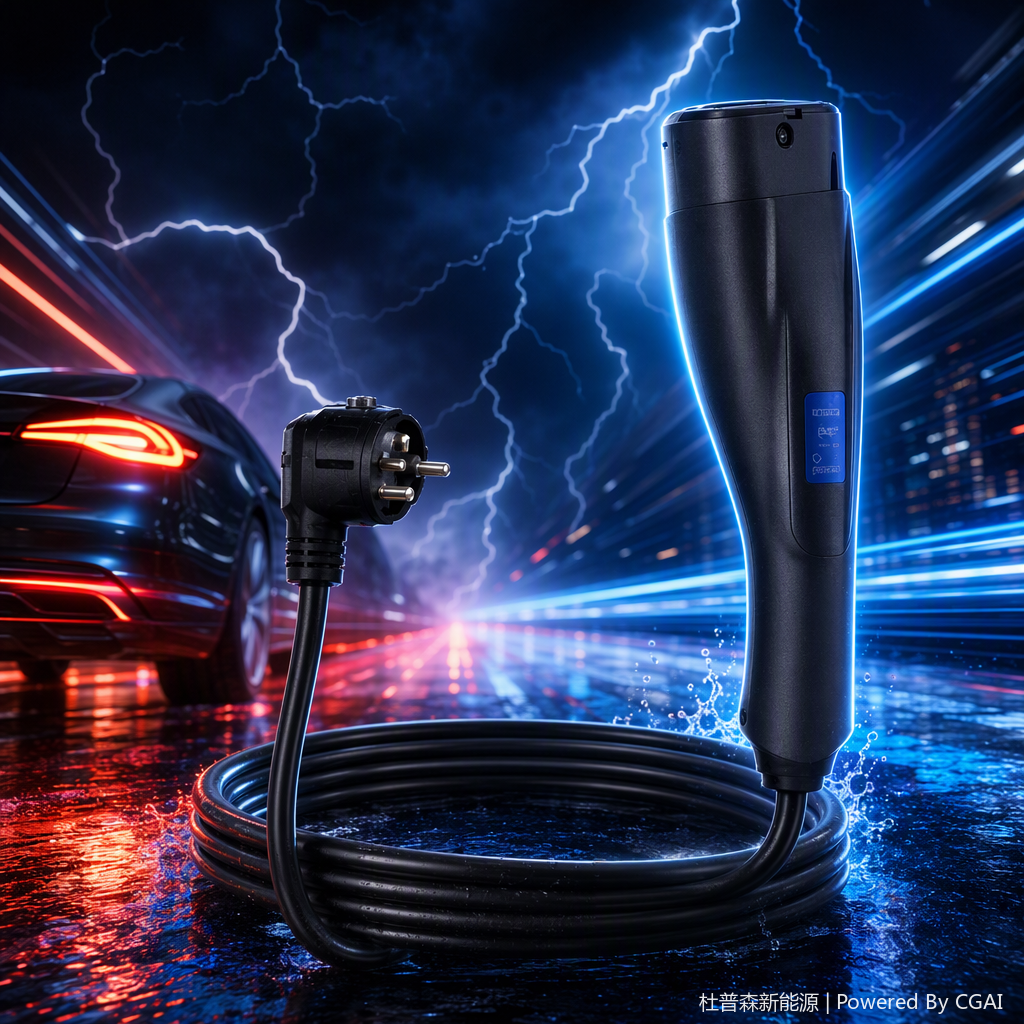 Cable de carga DUPUSEN cable de carga de alta potencia ac resistente al agua y tirón, cabezal de disparo integrado, núcleo de cobre de alta pureza, transmisión de carga estable, seguro y duradero para escenas al aire libre Specification image