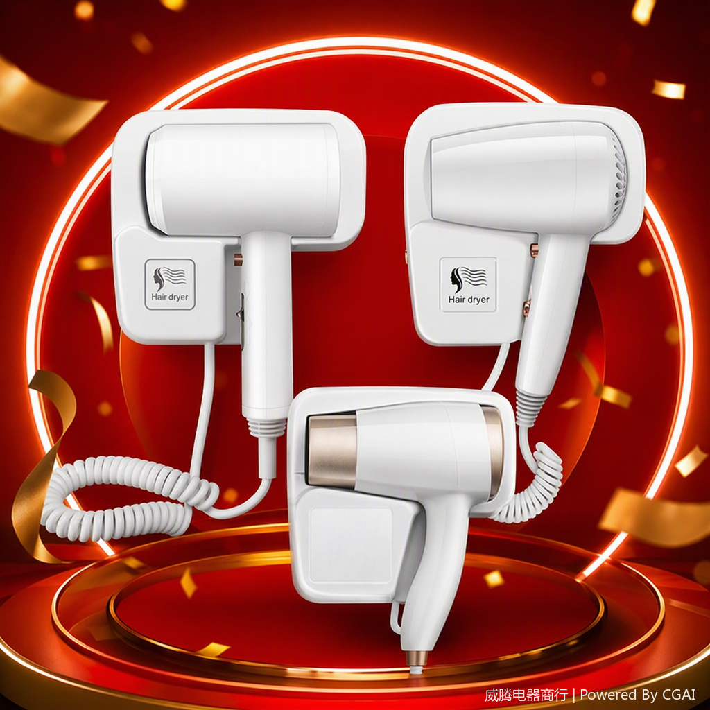 The multi-functional kitchen and bathroom hair dryer stand is a wall-mounted anti-slip and anti-corrosion storage rack for the kitchen and bathroom, which is simple and practical details Picture