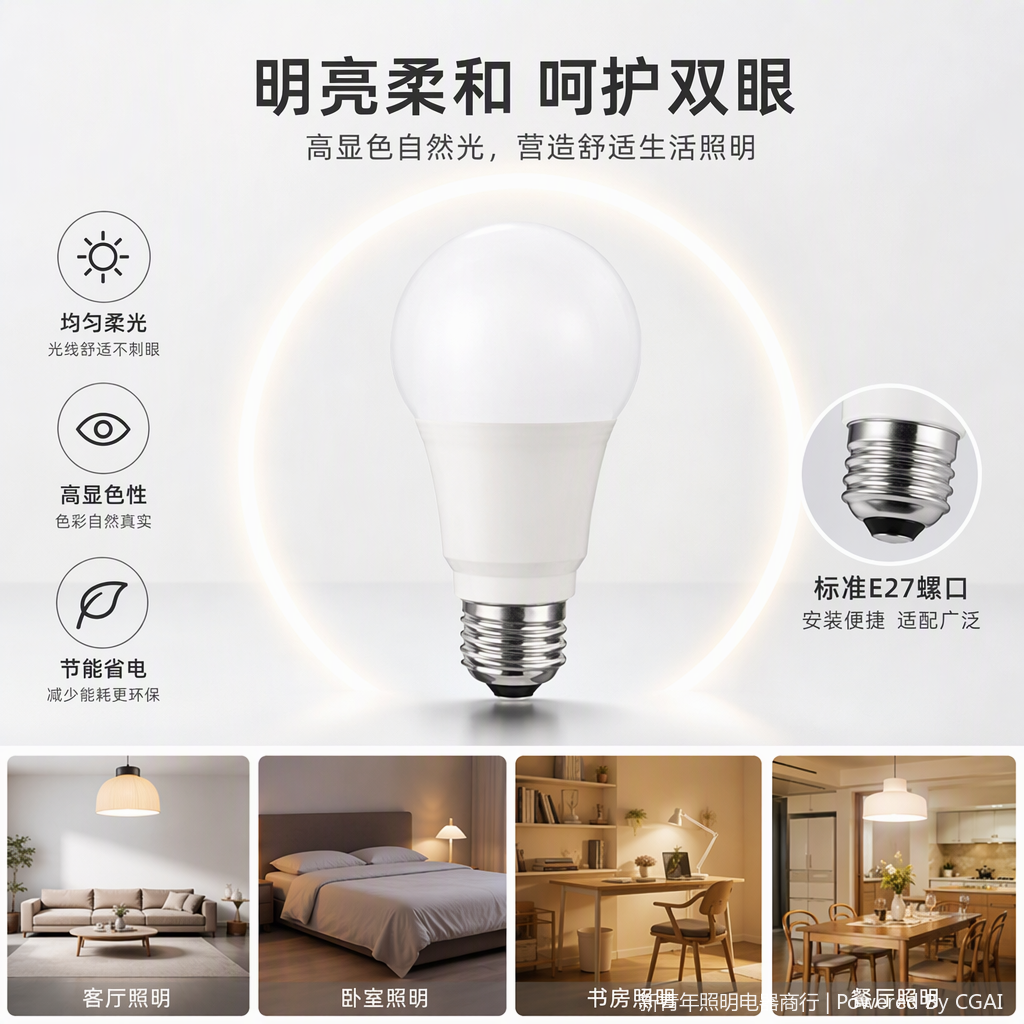 High-brightness incandescent bulbs for household lighting are energy-saving, durable and suitable for general lighting scenarios
