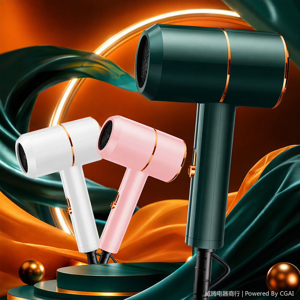 Imported electrical hair dryer, high-power negative ion silent hair care, household portable and quick hair drying equipment Specification image