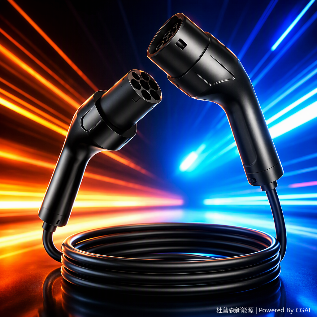 Cable de extensión de carga dual estándar europeo DUPUSEN, diseño de acoplamiento de doble punta, conducción eléctrica estable y confiable, extensión efectiva del cable de carga, posición de estacionamiento sin restricciones