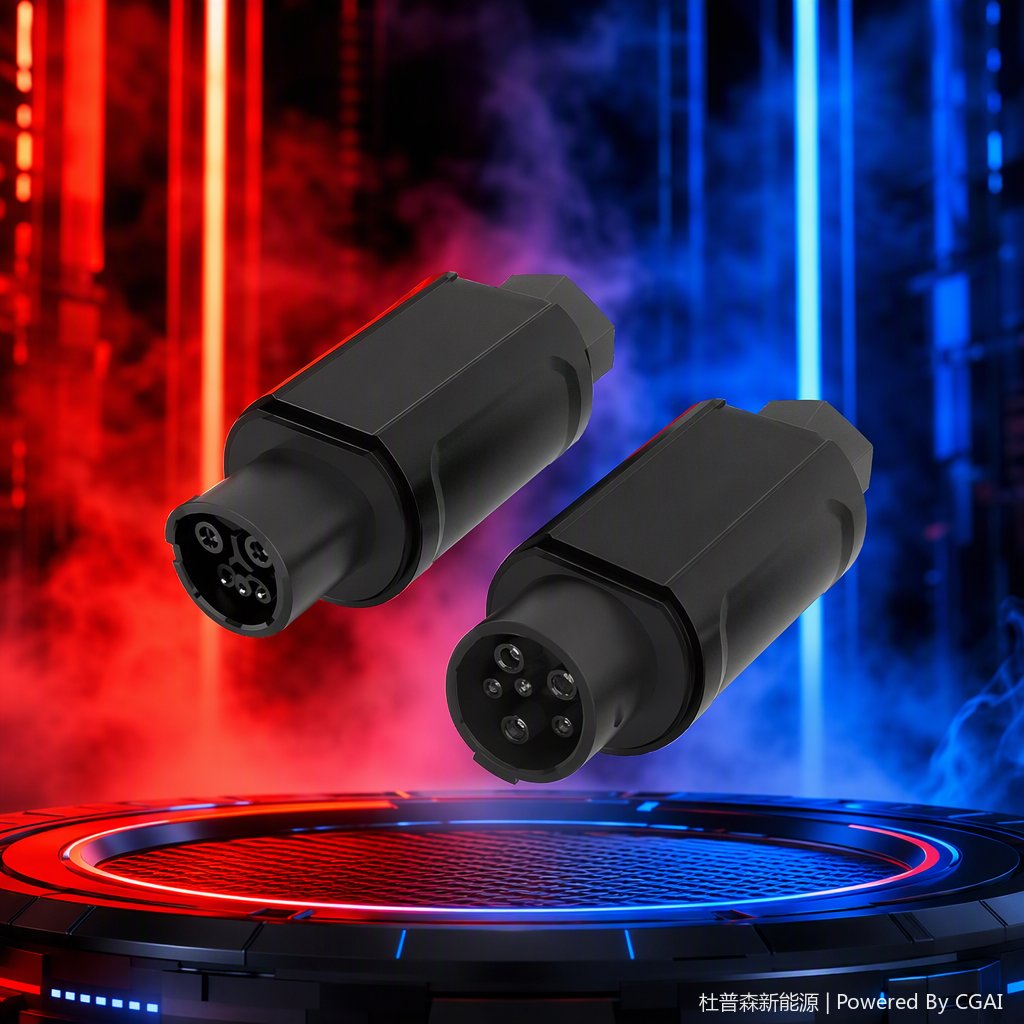 The DUPUSEN Tesla to American standard adapter enables intercommunication between two types of charging interfaces, ensuring stable electrical transmission and smooth plugging and unplugging. It solves the problem of interface adaptation for different specifications in new energy vehicles Item Picture