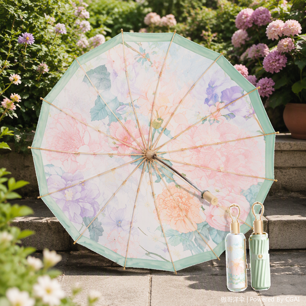 This multi-functional windproof, sunshade and umbrella is lightweight, durable and suitable for both sunny and rainy days. It is a fashionable and portable model details Picture
