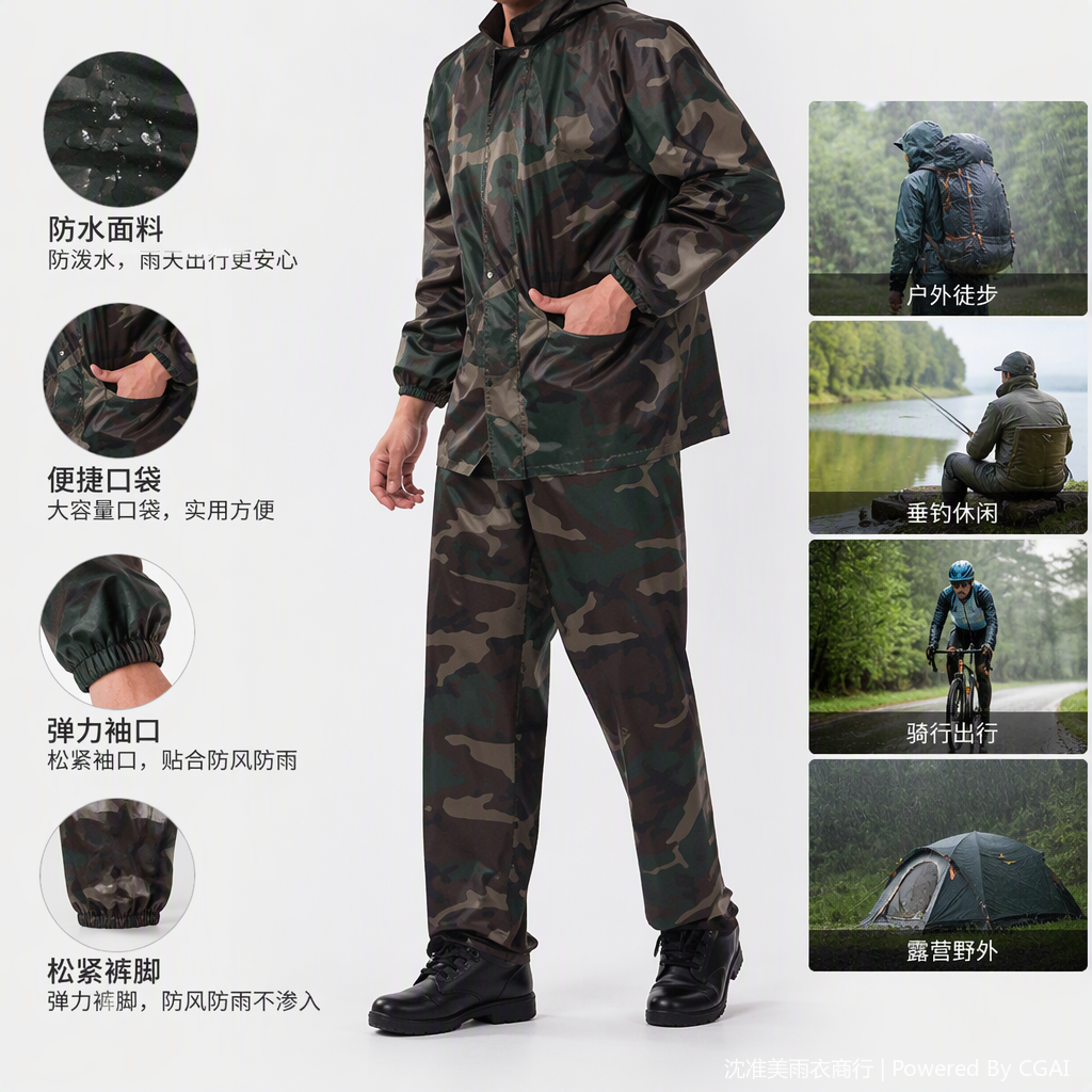 多功能迷彩作训服军迷服户外休闲运动服男款轻便耐磨透气舒适产品图