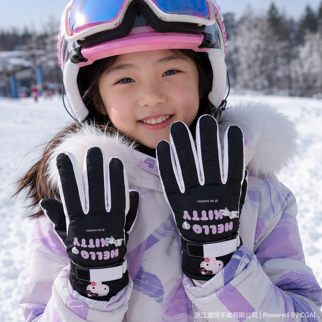 Cold-proof and wear-resistant black gloves, warm and anti-slip cycling sports gloves, suitable for both men and women, winter outdoor products details Picture