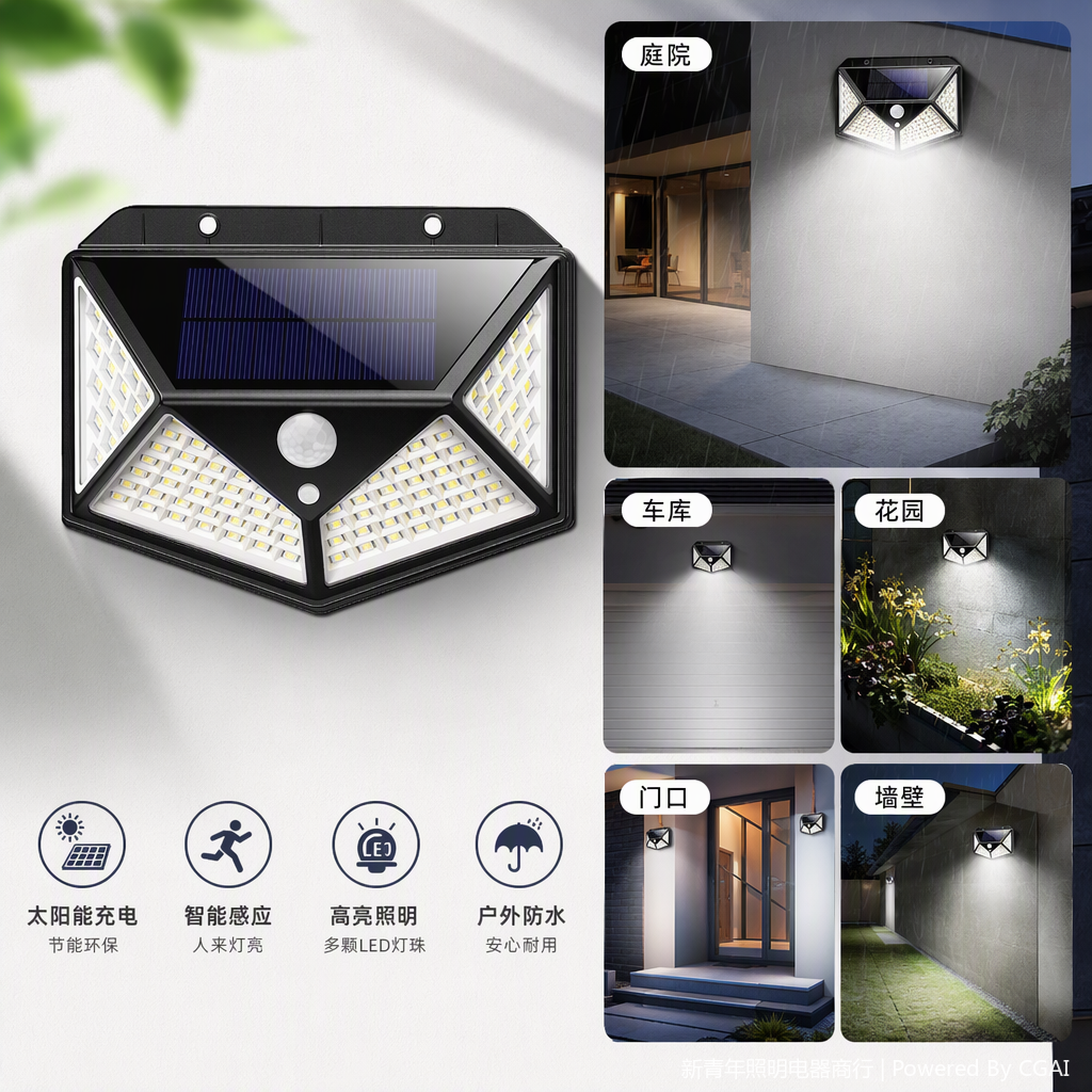 Outdoor solar lamps, waterproof and energy-saving, garden landscape lighting fixtures, decorative and bright lighting effects at night