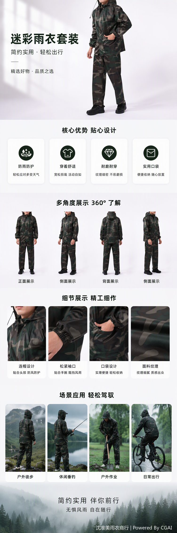 多功能迷彩作训服军迷服户外休闲运动服男款轻便耐磨透气舒适详情1