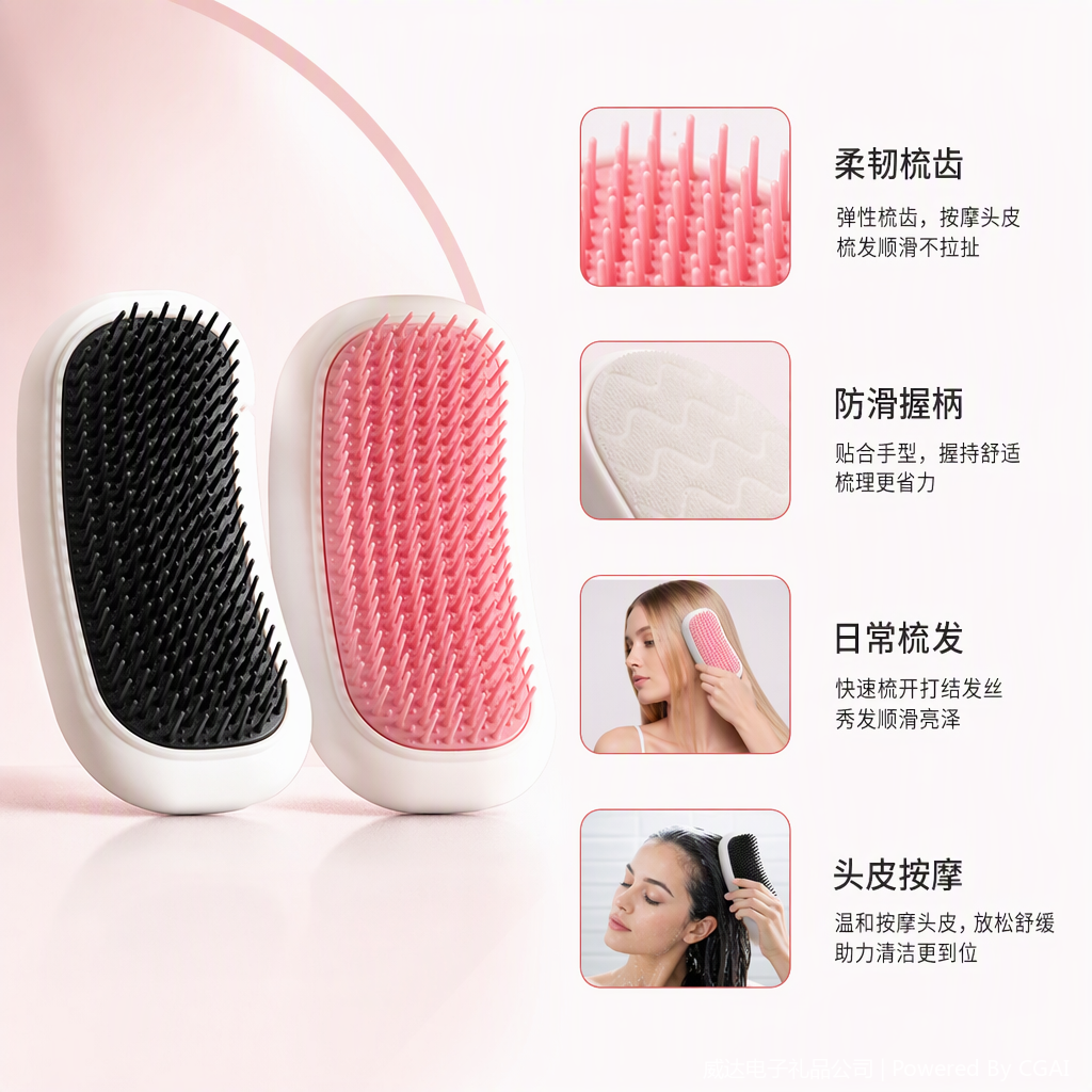 Multi-functional professional hair comb, smooth hair comb, plastic comb, hairdressing comb, beauty, skin care and makeup tools Application Scenario