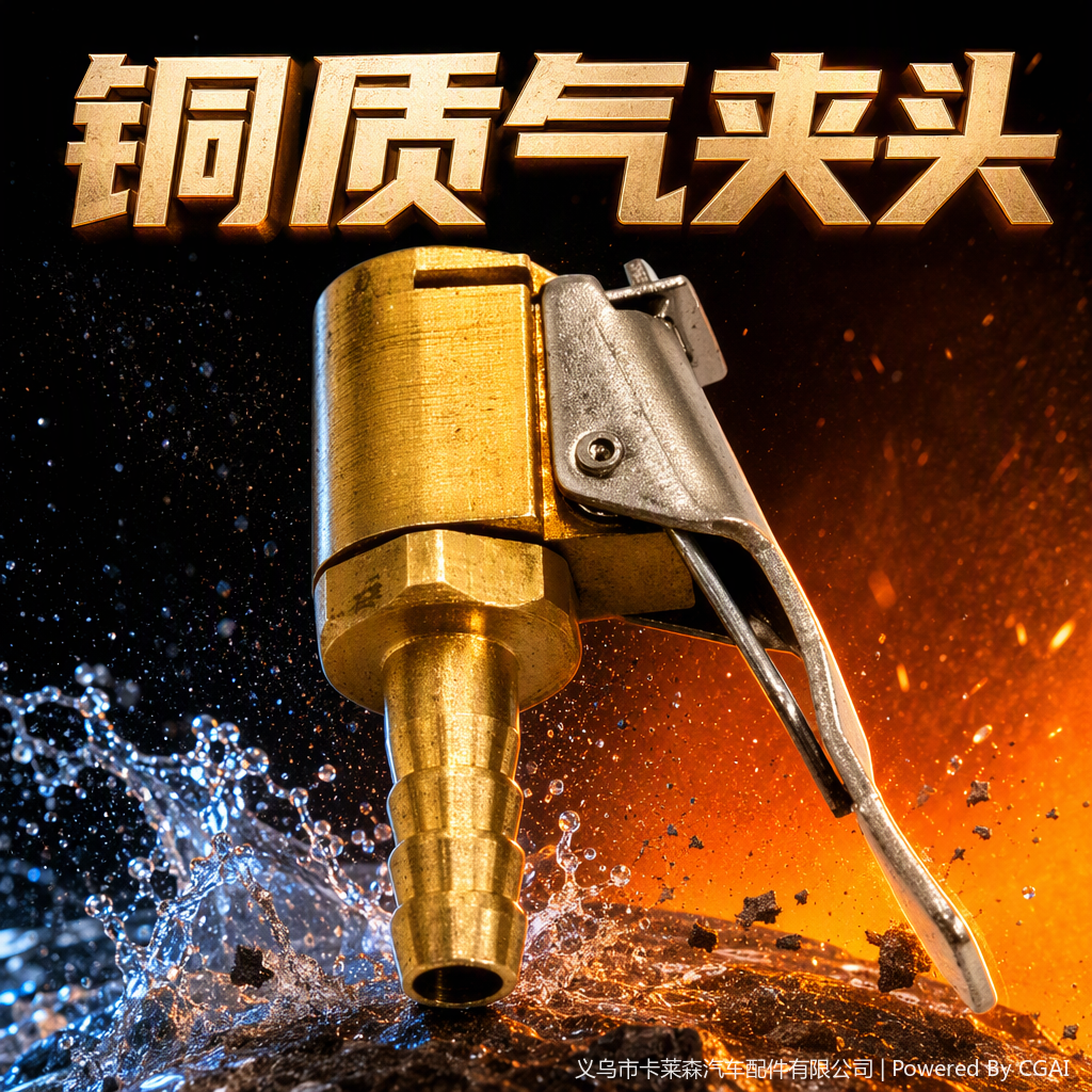 气动接头黄铜材质带金属夹扣耐用连接配件工业用工具配件细节图