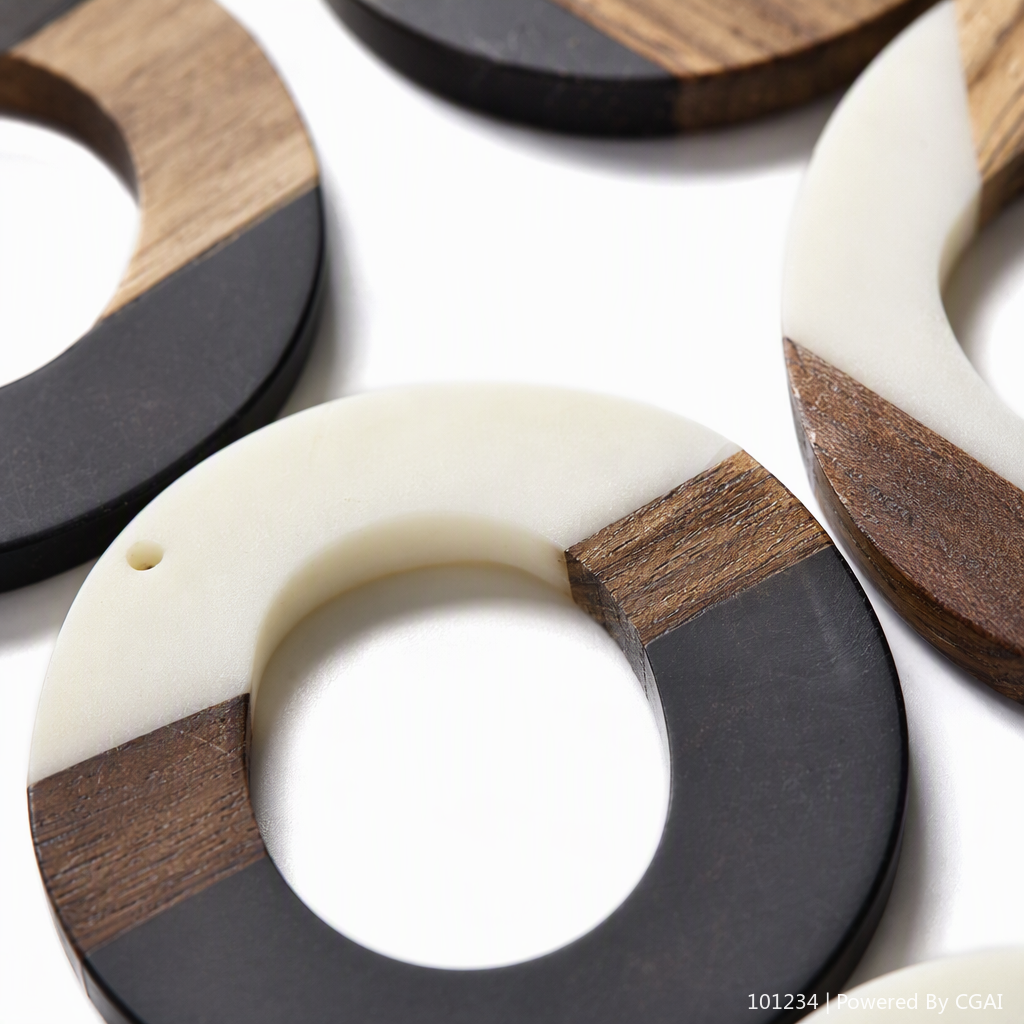 Black and white wood grain circular pendant, simple, retro, fashionable, individual and trendy necklace accessory gift Application Scenario