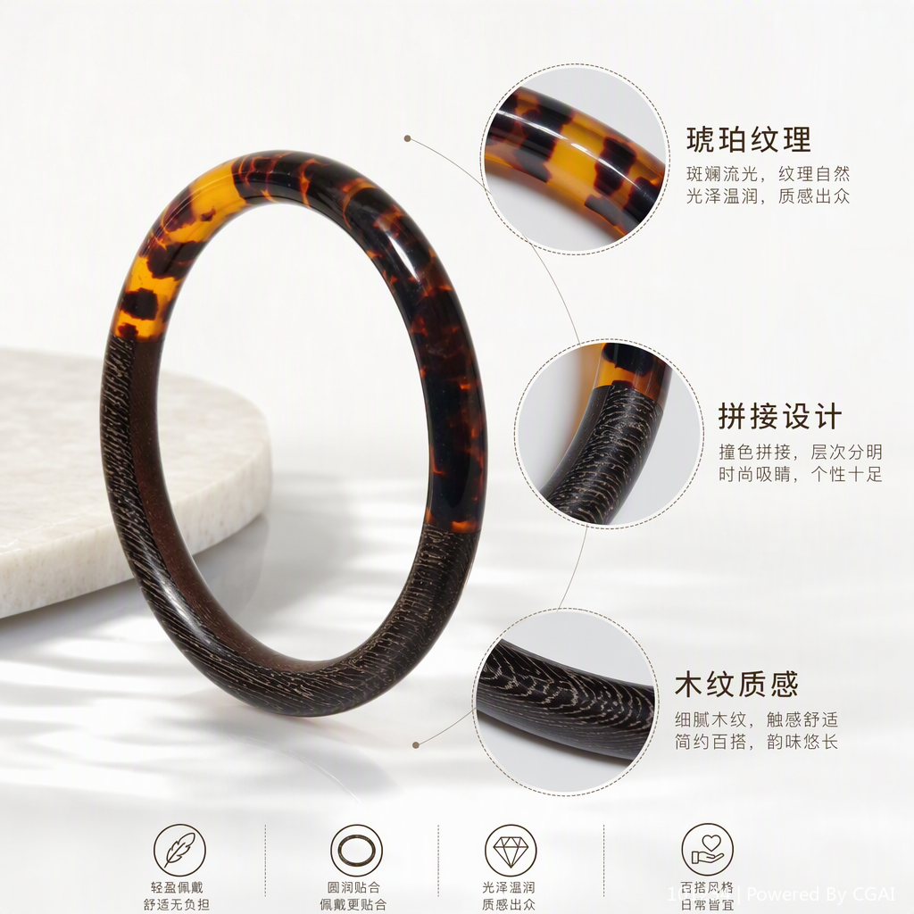 This fashionable and retro tortoiseshell pattern bracelet is simple and versatile. It is a trendy accessory and a great gift for women