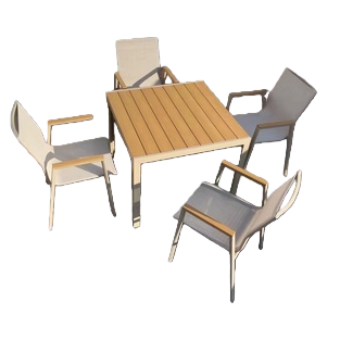 A set of portable, sun-protective and durable outdoor leisure furniture featuring multi-functional folding tables and chairs for leisure