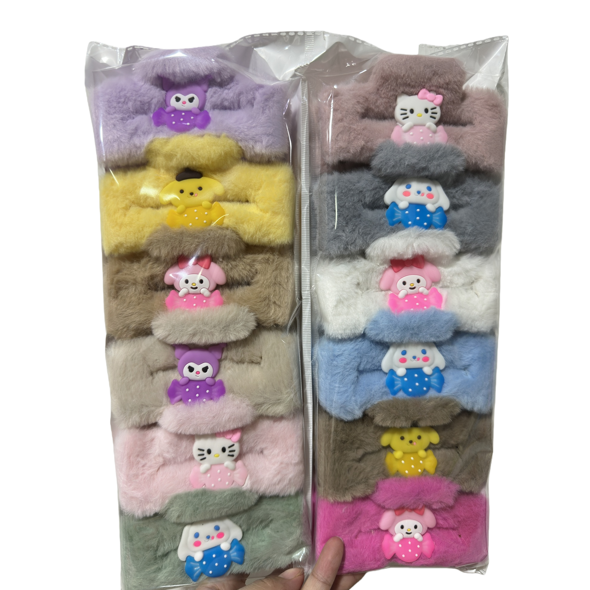 A variety of cute cartoon plush hair tie sets are available for children, girls, hair accessories, hair ties and hair bands, as well as decorative items Item Picture