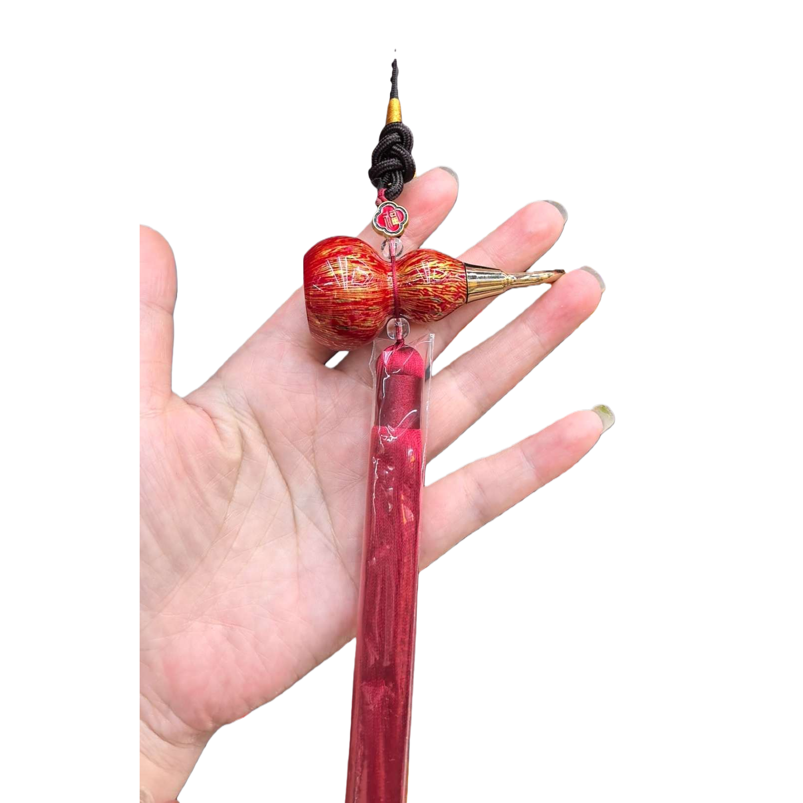 وقد تم تركيب القرع الأحمر من خلال الحك اليدوي للزينة المنزلية المبشرة بالخير Item Picture