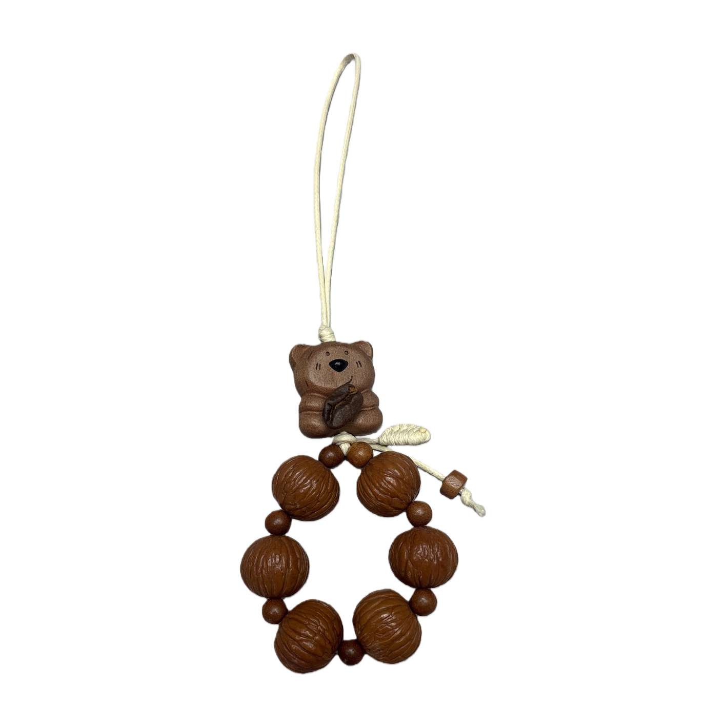Cute brown bear colgante con nuez cordón de perlas moda hecho a mano creativo accesorios accesorios regalos decoraciones Item Picture