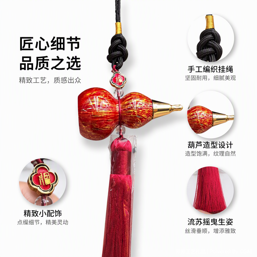 Red gourd pendant, hand-woven, auspicious and lucky home decoration pendant, festival gift, feng shui display piece