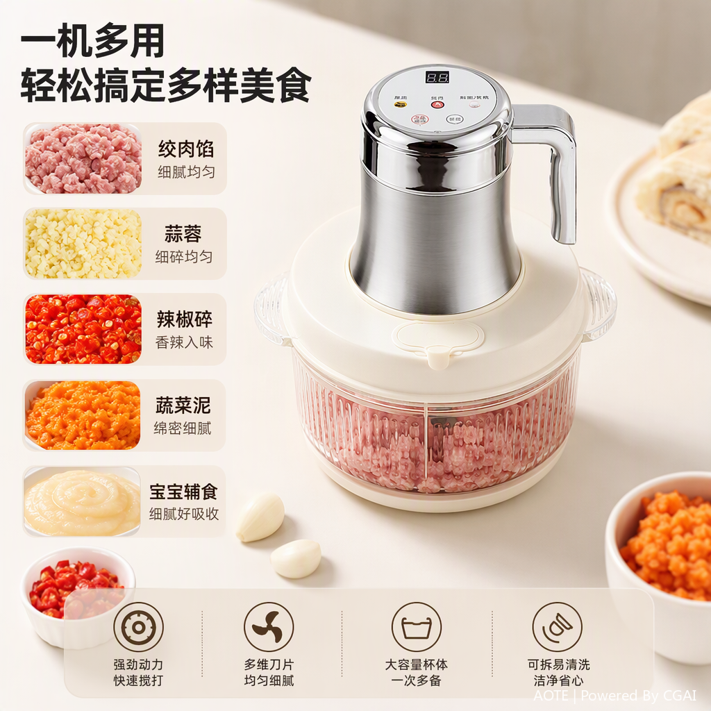 多功能家用搅拌料理机大容量静音辅食打果汁搅拌机免手洗