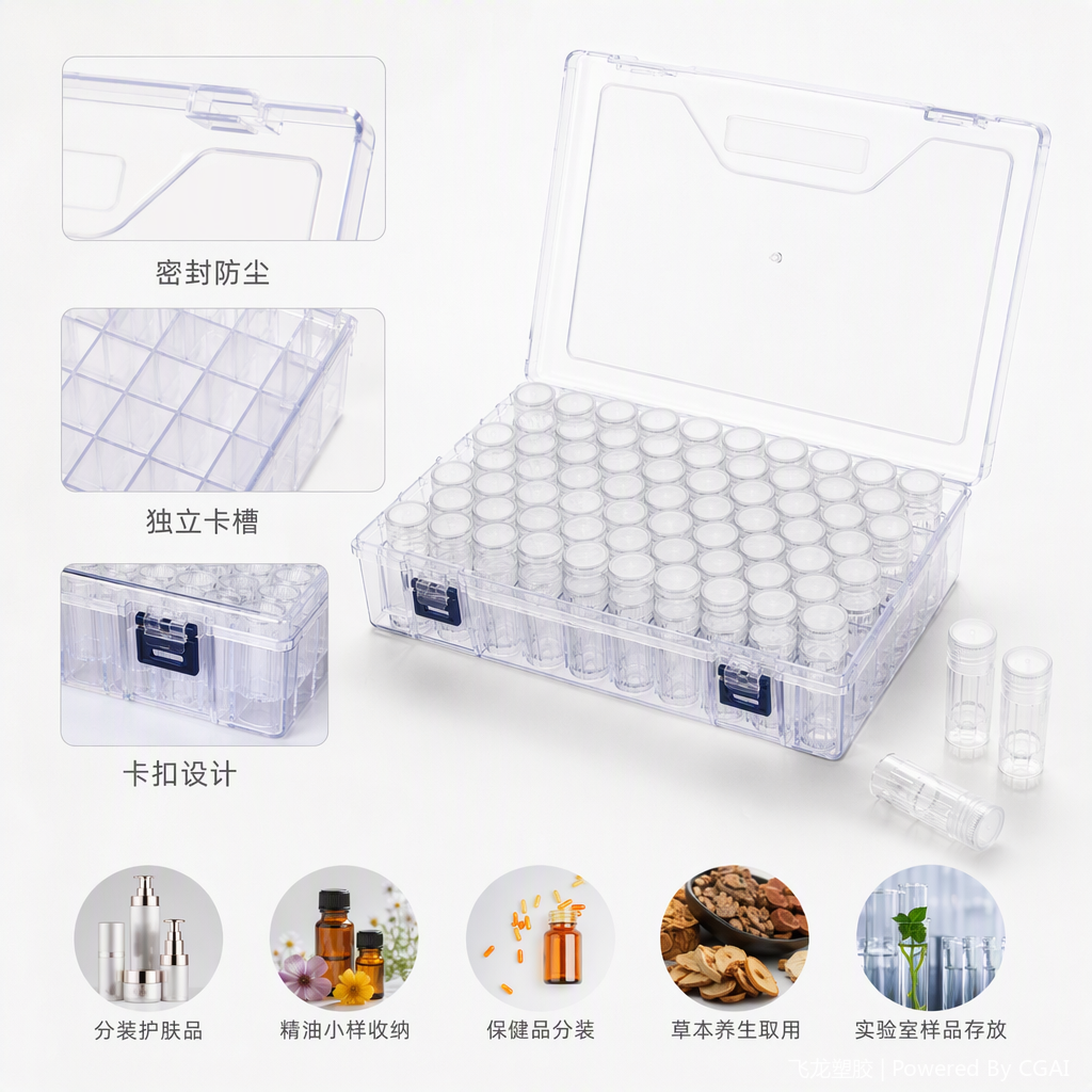 Environmentally friendly transparent plastic box packaging, multi-purpose plastic container for food storage and organization Specification image