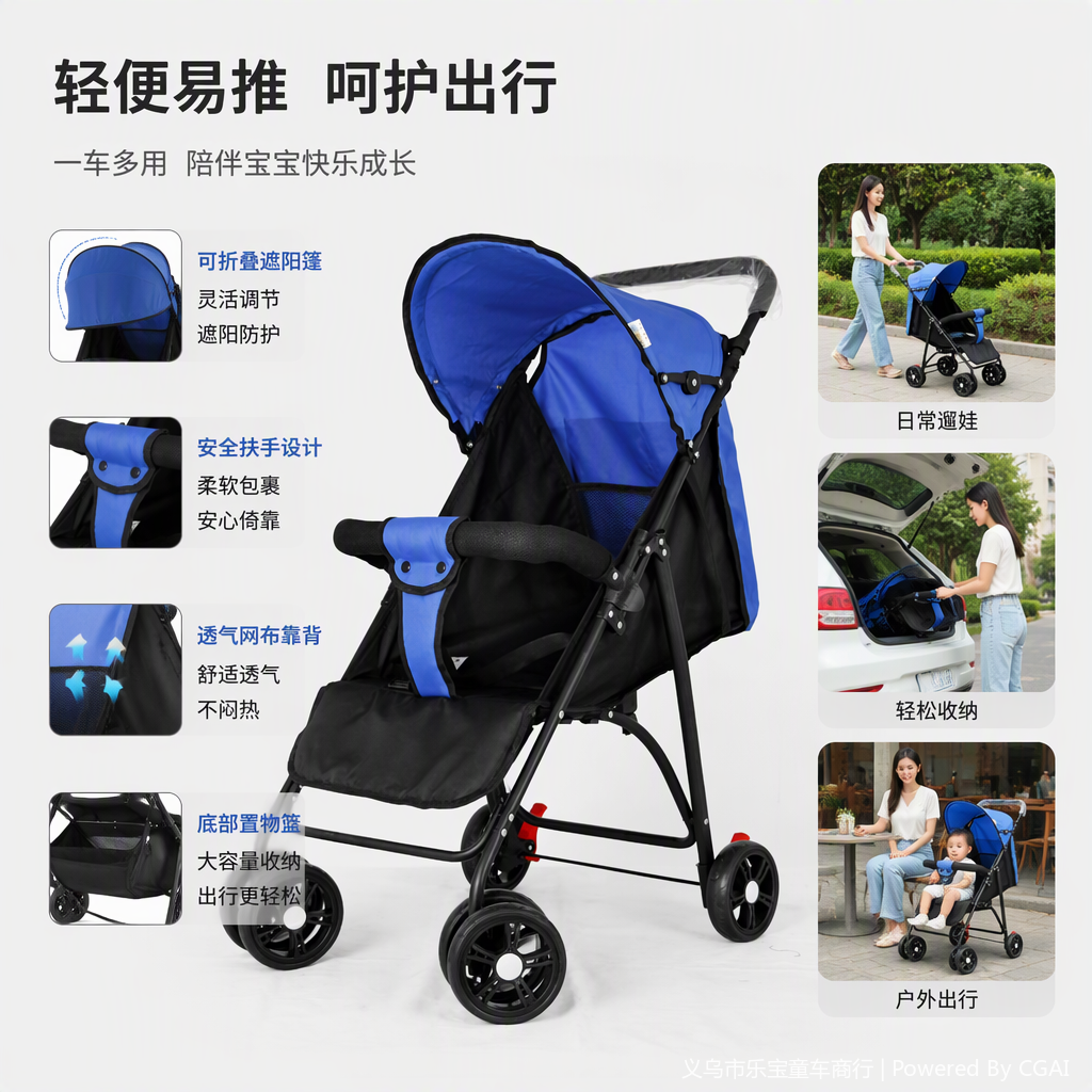 Multi-functional baby stroller, lightweight folding stroller, baby seat, infant stroller, children's stroller products