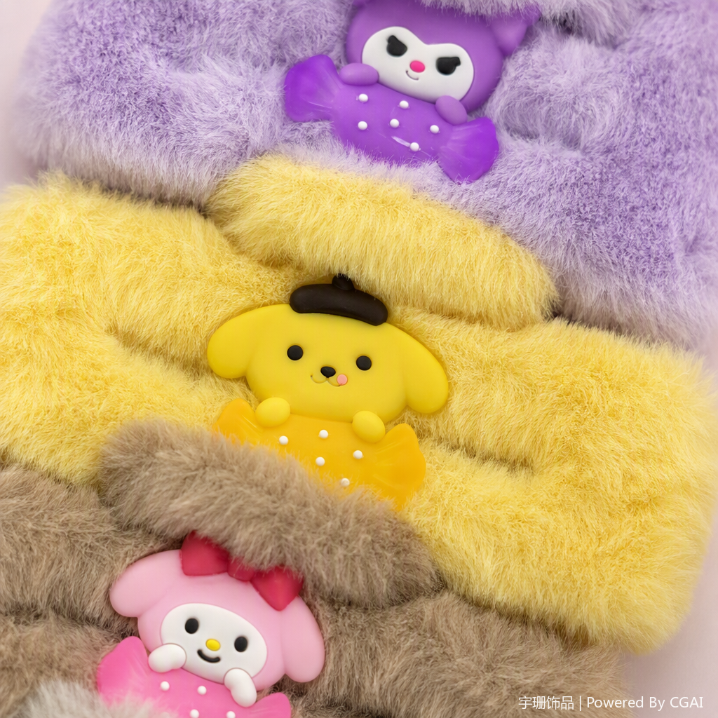 A variety of cute cartoon plush hair tie sets are available for children, girls, hair accessories, hair ties and hair bands, as well as decorative items Application Scenario