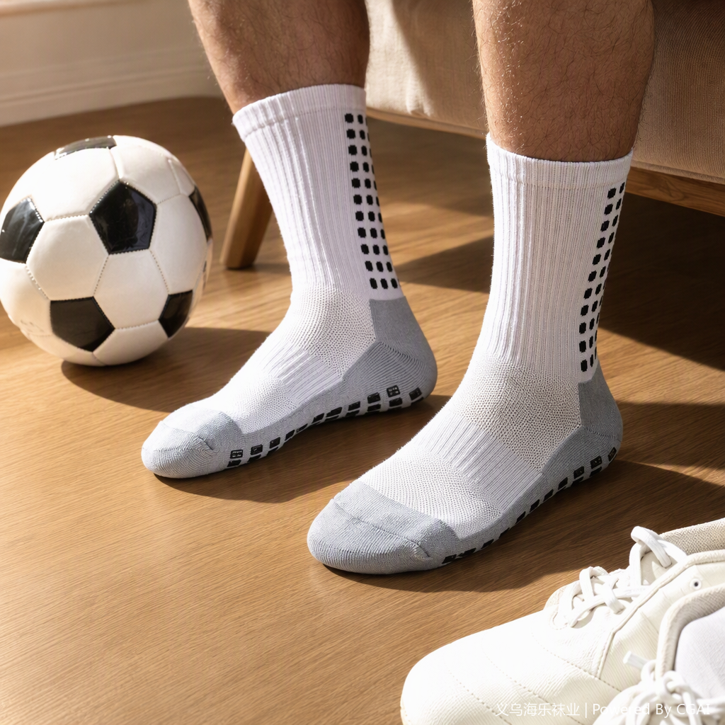 Four pairs of anti-slip granular, comfortable, breathable and wear-resistant sports and casual socks for men and women details Picture
