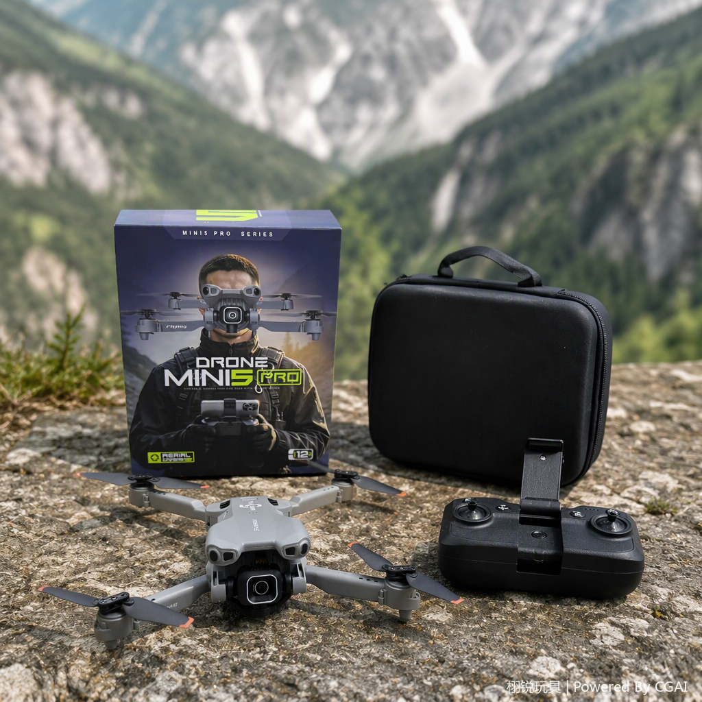 Grey drone remote control aircraft, high-definition camera, aerial photography, portable quadcopter toy, aerial photography equipment details Picture