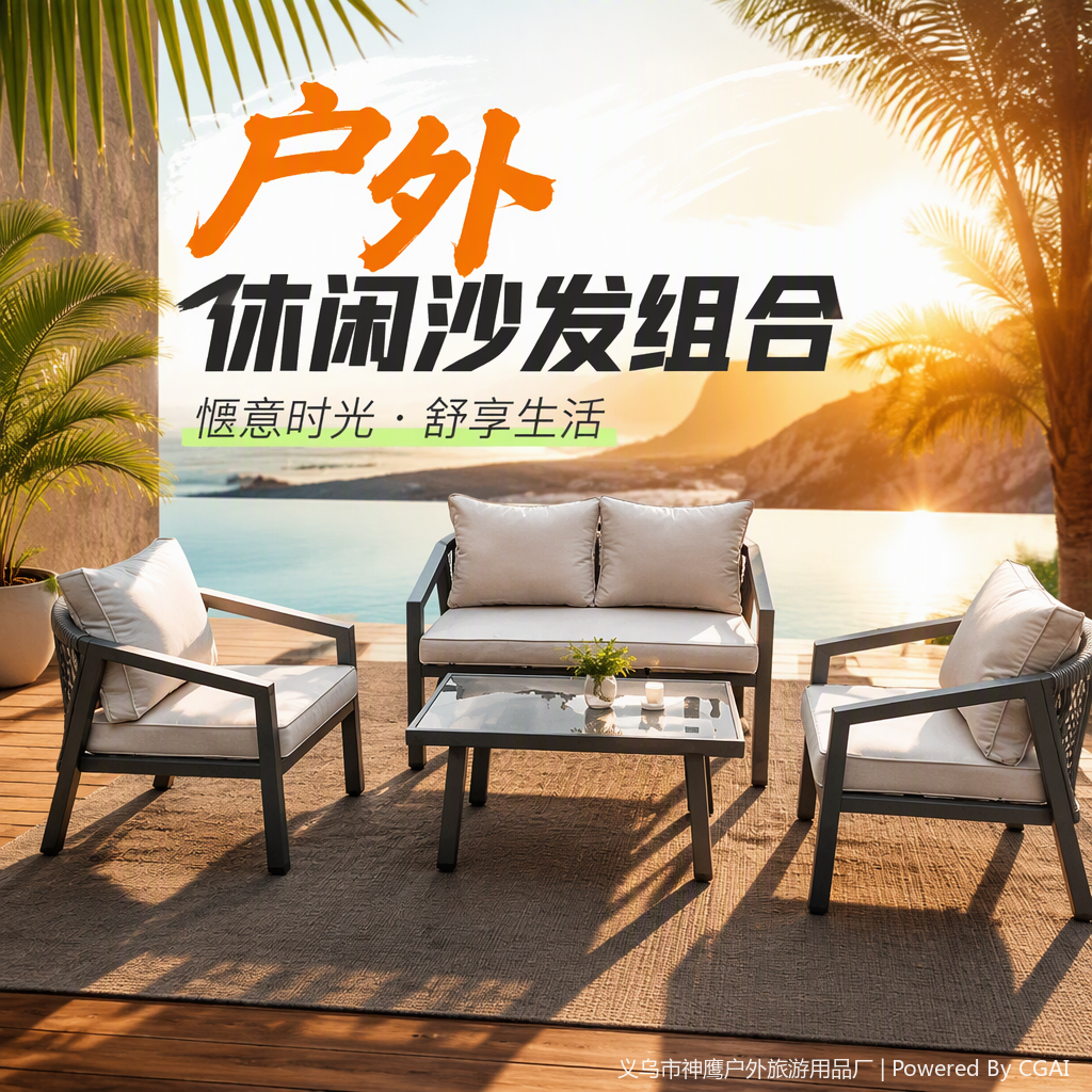 Casual al aire libre ratán tejido mesa y silla combinación de protección solar durable casual muebles recreacionales balcón patio casual muebles recreacionales Item Picture
