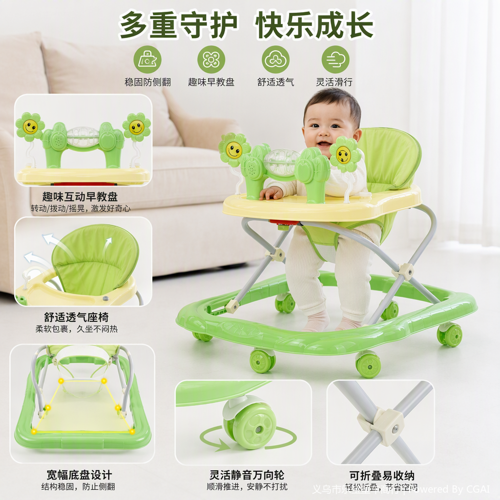 Multi-functional baby walker, children's baby stroller, baby bed, shoulder strap and seat, multi-purpose early education toys to accompany growth Application Scenario