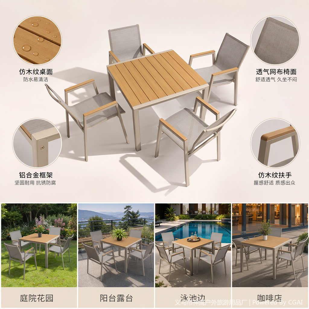 Multifuncional casual al aire libre plegable mesa y silla combinación portátil protección solar durable al aire libre juego de muebles de ocio Application Scenario