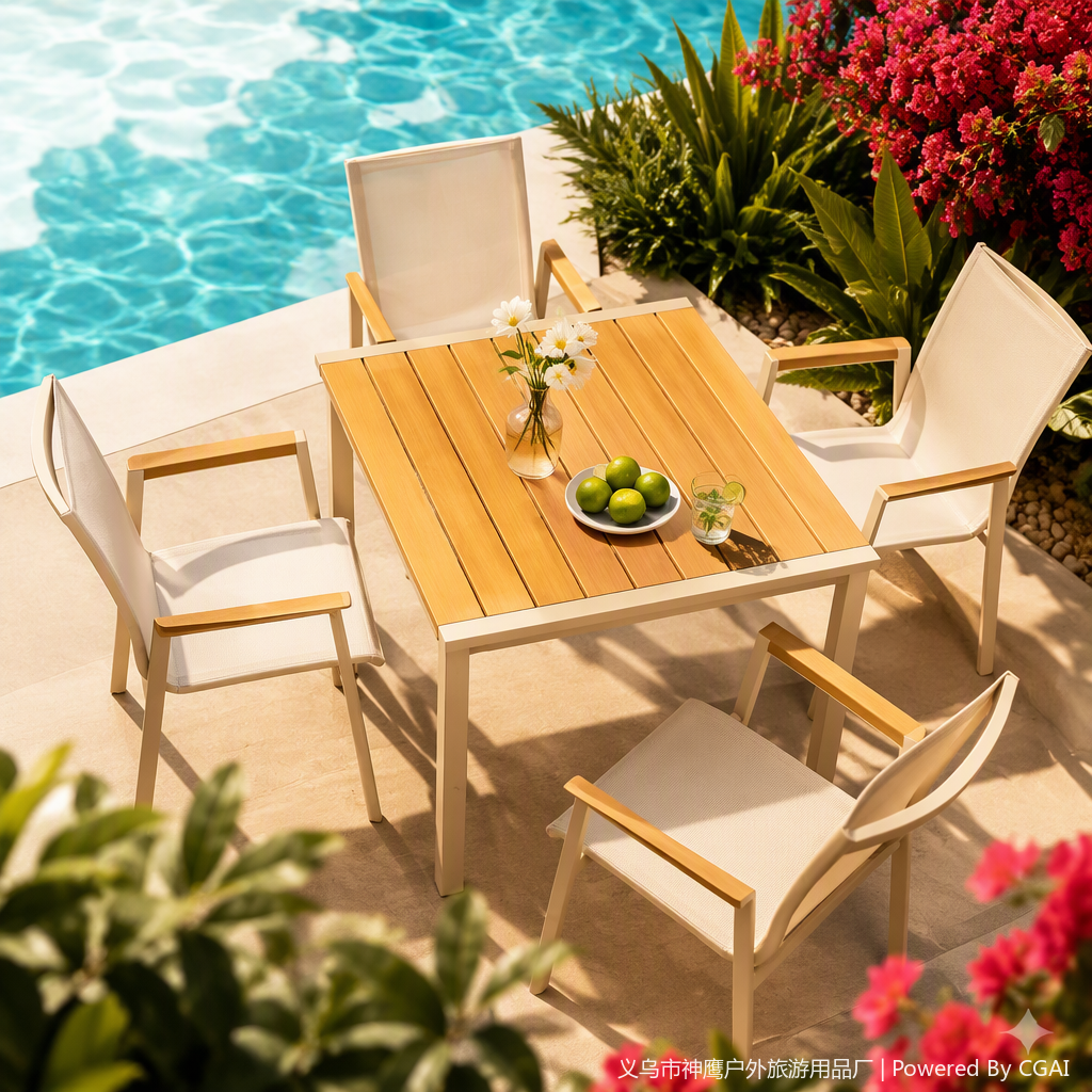 Multifuncional casual al aire libre plegable mesa y silla combinación portátil protección solar durable al aire libre juego de muebles de ocio Specification image