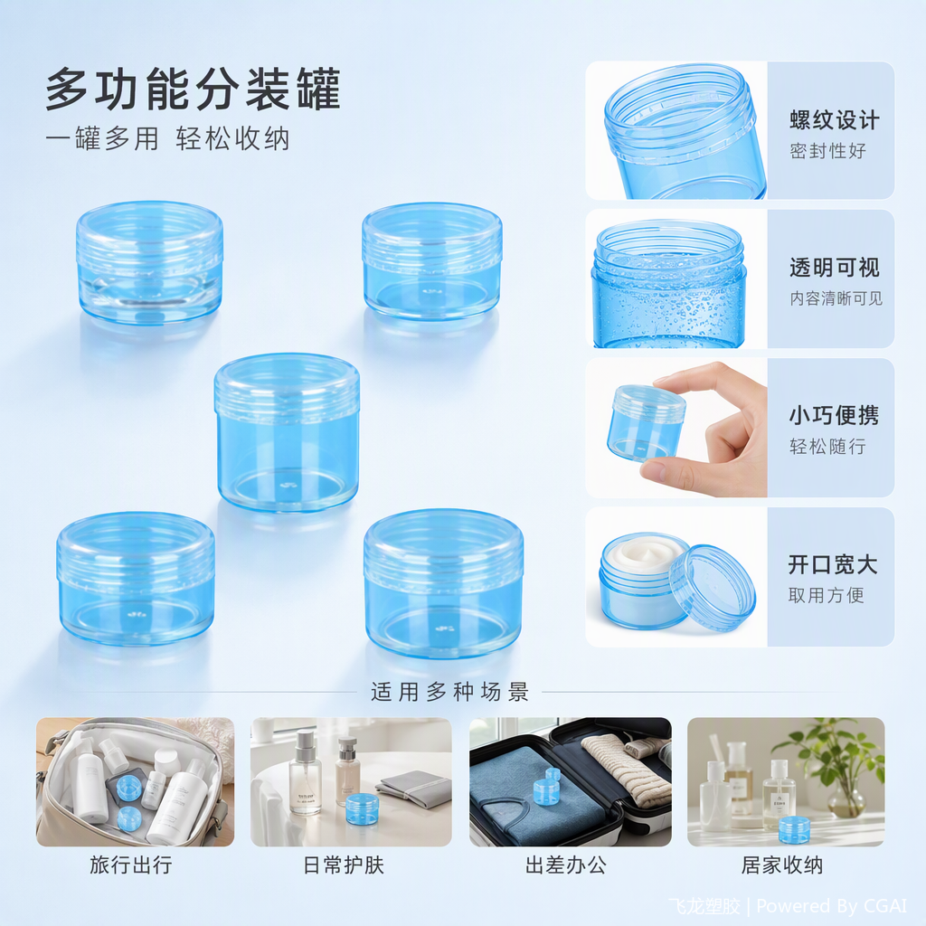 Multi-functional transparent glass jar sealed storage container, kitchen storage packaging bottle, household food dry goods supplies Specification image