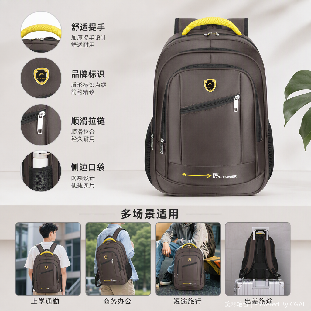 多功能休闲双肩背包男士女士潮流旅行包大容量学生背包皮具款式