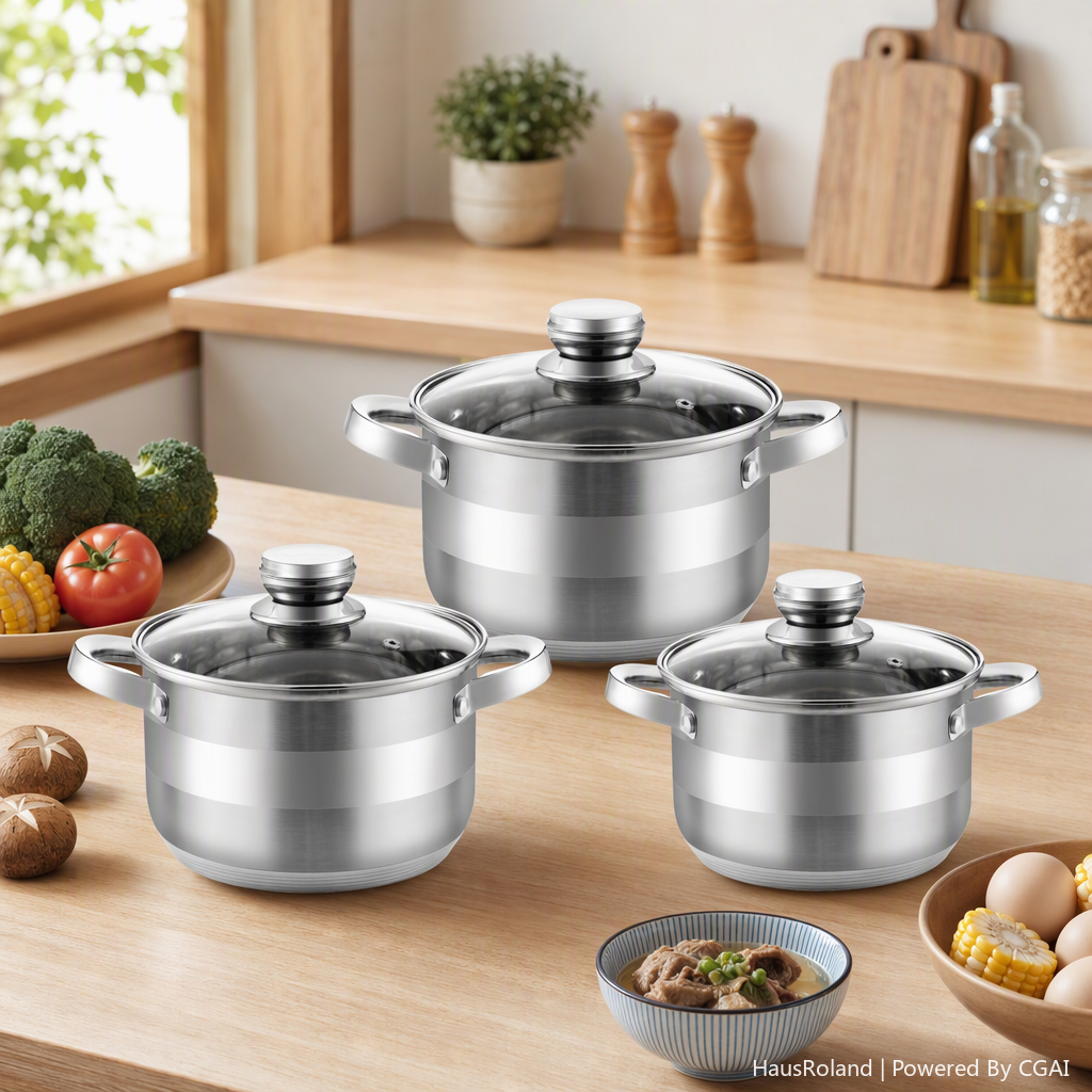 Multi-functional kitchenware set, household pot and pot combination, essential kitchen pot and pot set, multi-piece set HR131-2 Application Scenario