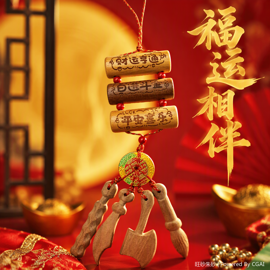 手工精美木质雕刻挂饰复古创意家居装饰品天然木材挂件工艺品礼品木制摆件细节图