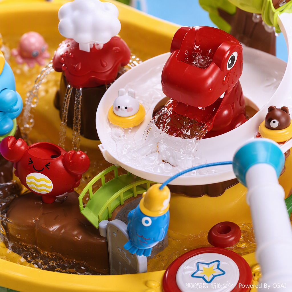 Fun water play sports and leisure toys, children's water park, dinosaur water play park details Picture