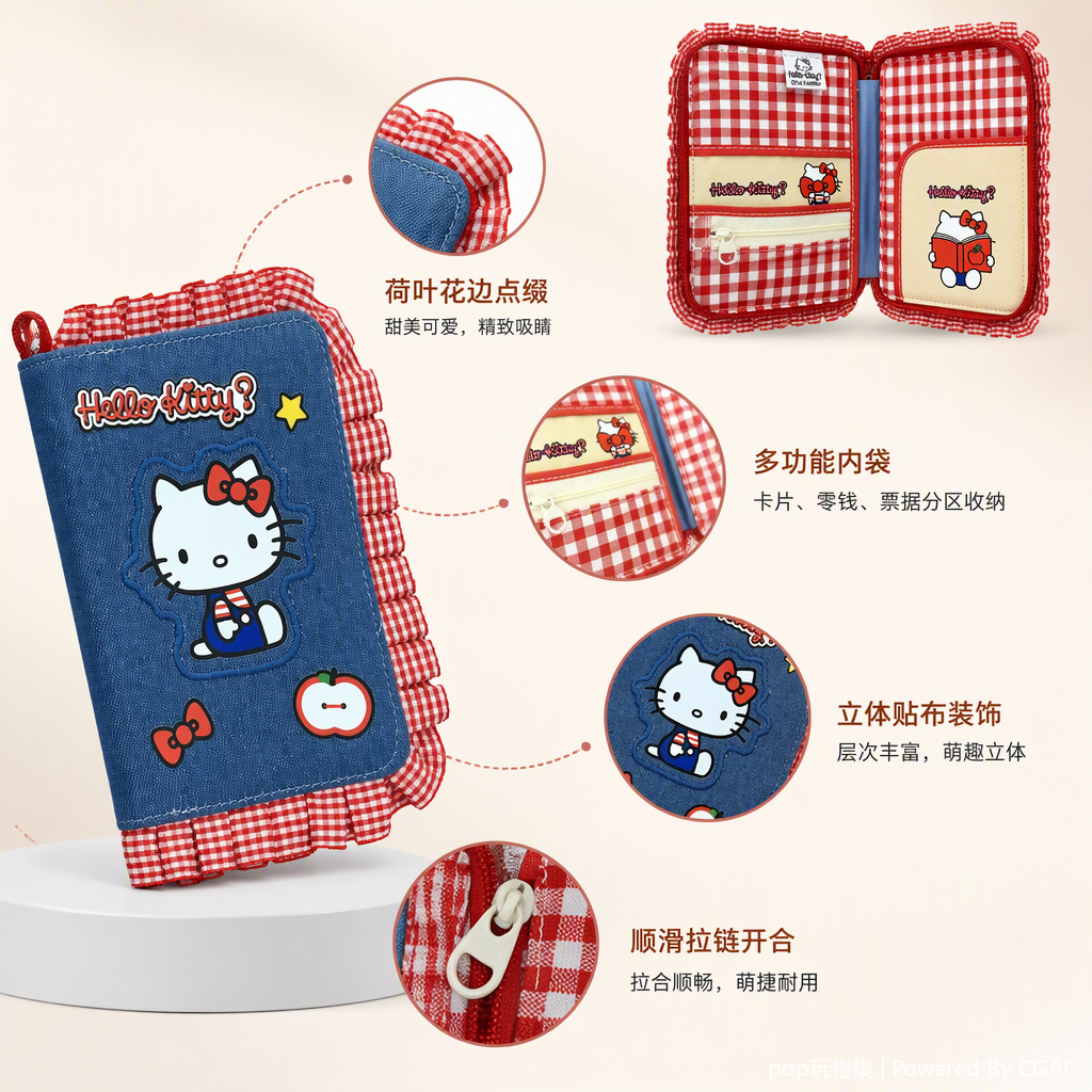 卡通可爱Hello Kitty主题蓝色牛仔布笔记本学生手账日记本办公记事本学生用品