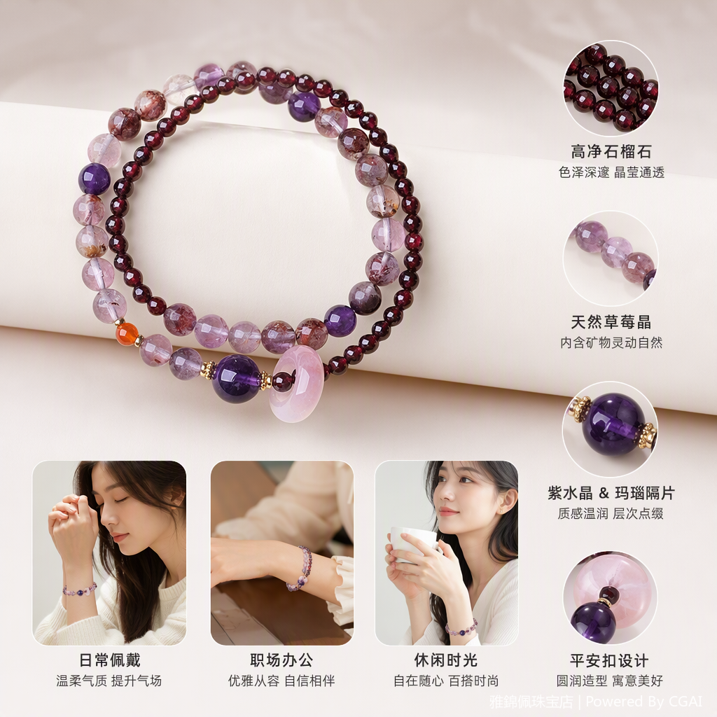 Big red big purple fashion pulsera hombres y mujeres parejas joyas pulseras tendencias pulsera versátil y minimalista accesorios regalos pulsera de cristal